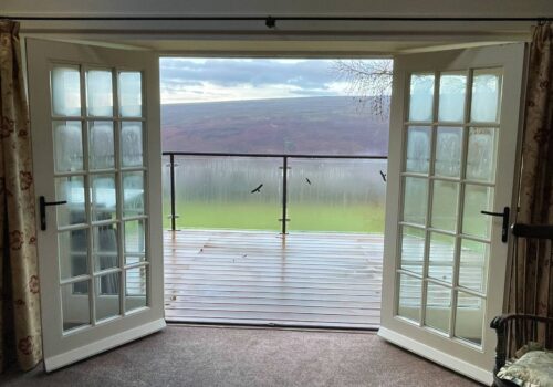 The Barn at Rigg End - French Doors to Outside Decking Dining Area