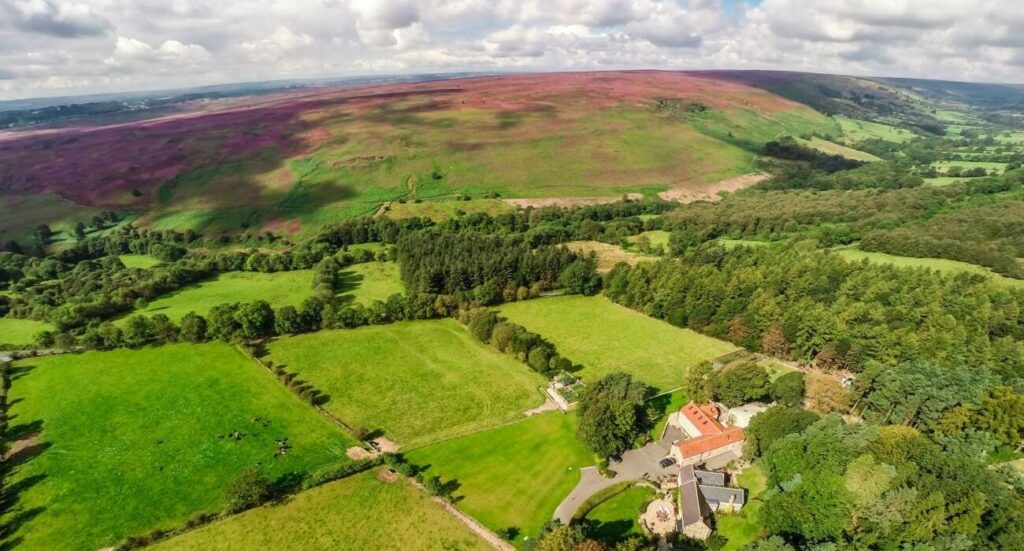 Aerial View to North York Moors from The Barn at Rigg End