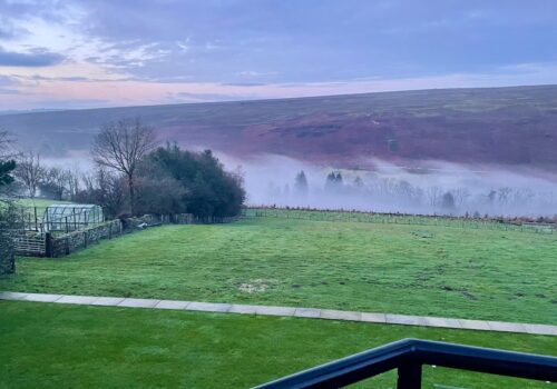 Garden view from Balcony at Barn at Rigg End